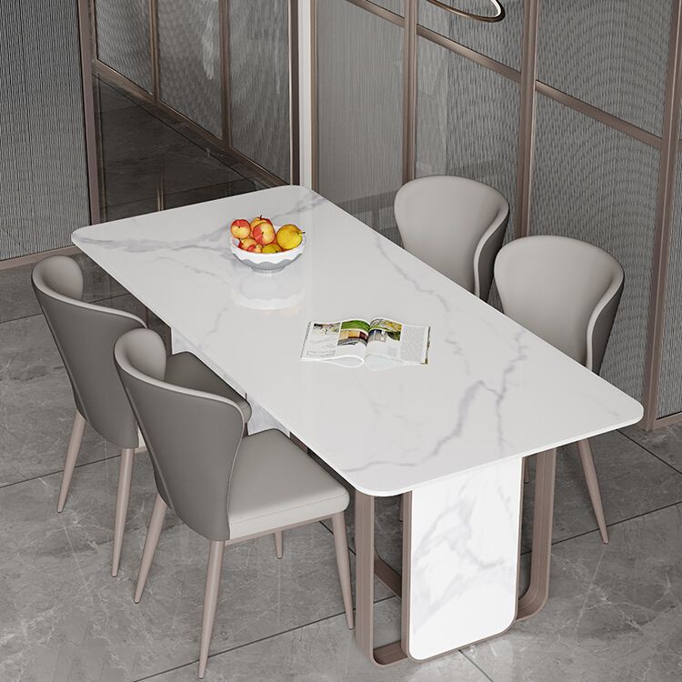 Designer Style Sintered Stone Dining Set Rectangle 1/3/4/5 Pieces Dining Table with Chairs