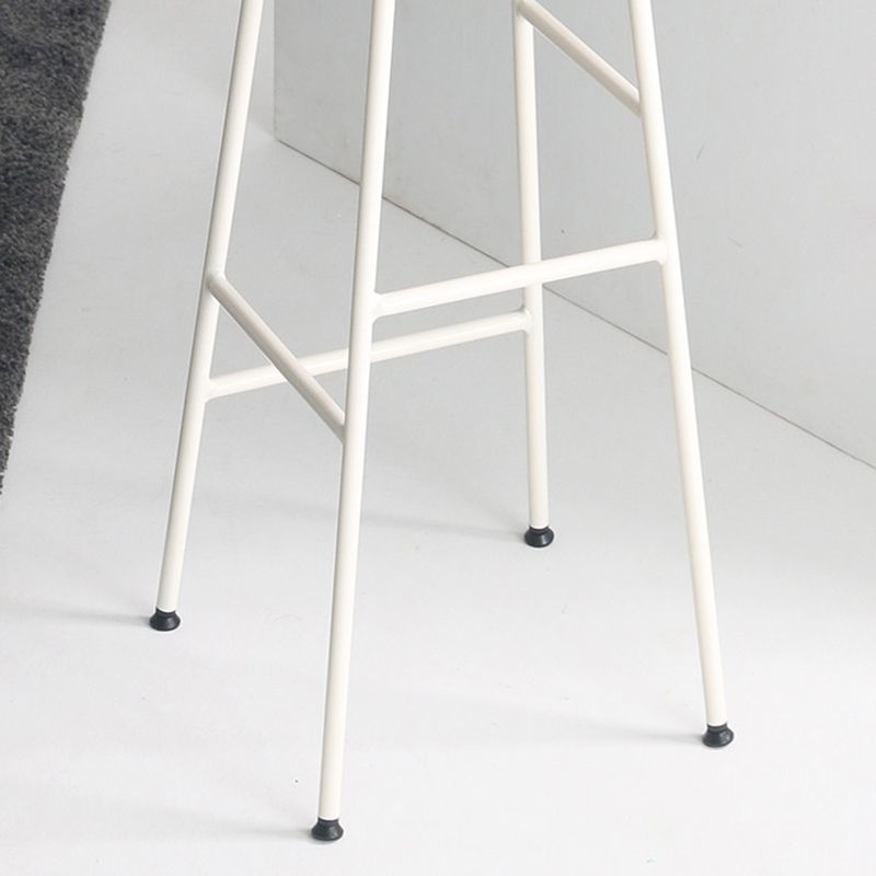 Moderno sin brazo Taburete sin espalda de acero Taller de postres de postres con asiento de madera