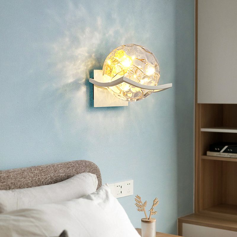 Single Golden/White/Black Wall Mounted Sconce Modernism Glass Shaded Wall Light for Foyer