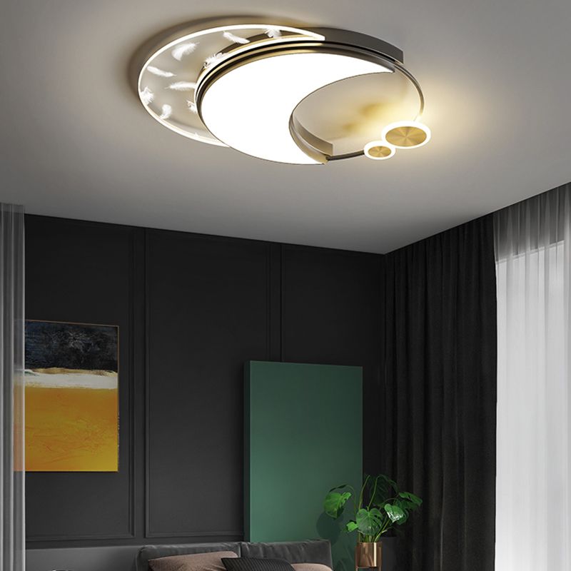 Modern Flush Mount Light Round LED Ceiling Lamp for Living Room Dining Room