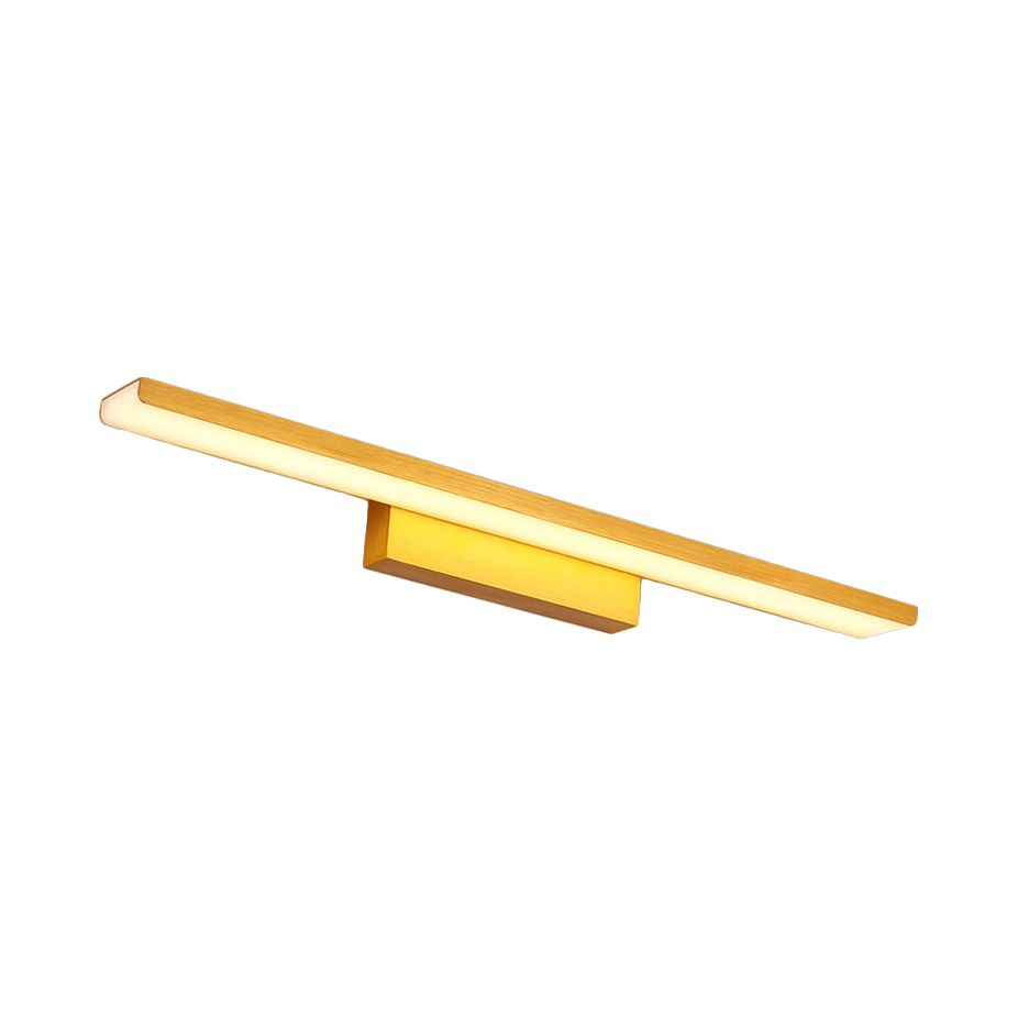 Iluminación tocador rectángulo delgado de aluminio moderna 16.5 "/24.5" Dia Led Golden Wall Light en luz cálida/blanca para el baño