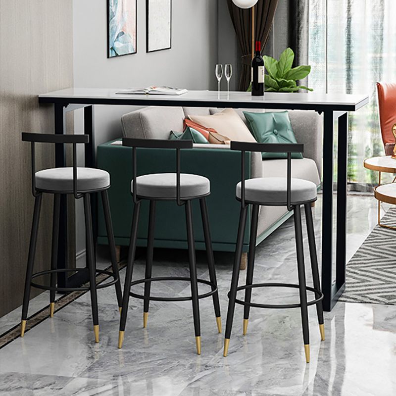 Round Seat Upholstered Counter Stool Industrial  Armless Bar Chai