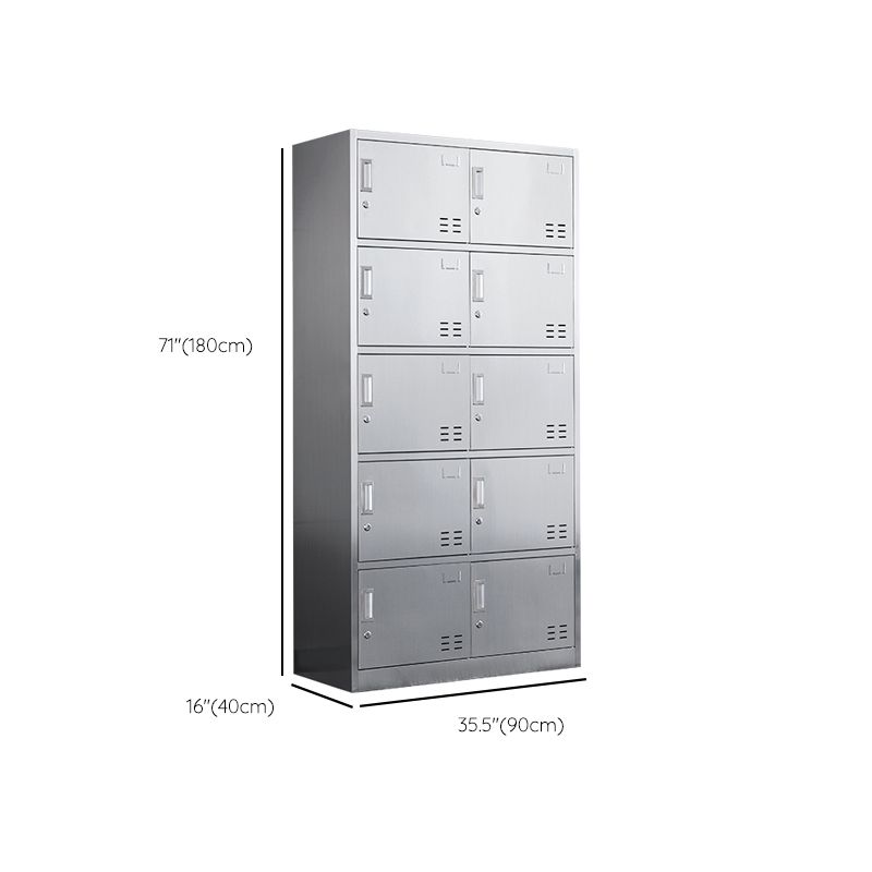Modern Hinged Door Storage Cabinet Chrome Metal Armoire for Bathroom