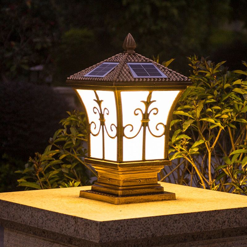 Modern Simple Aluminum Outdoor Light Solar Energy Pillar Lamp for Garden