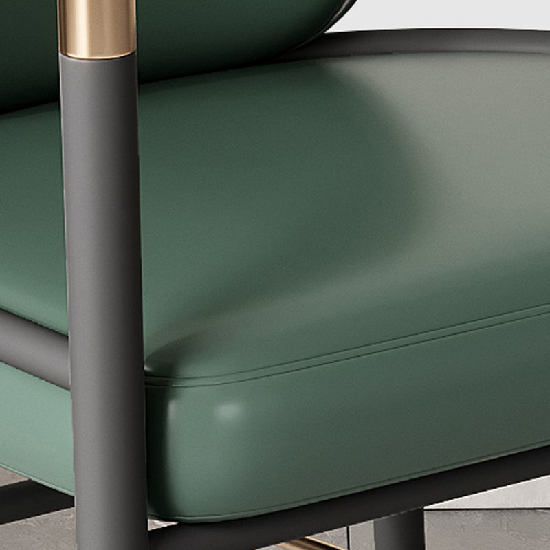 Dining Room Dining Arm Chair Faux Leather Upholstered Chair in Black Legs