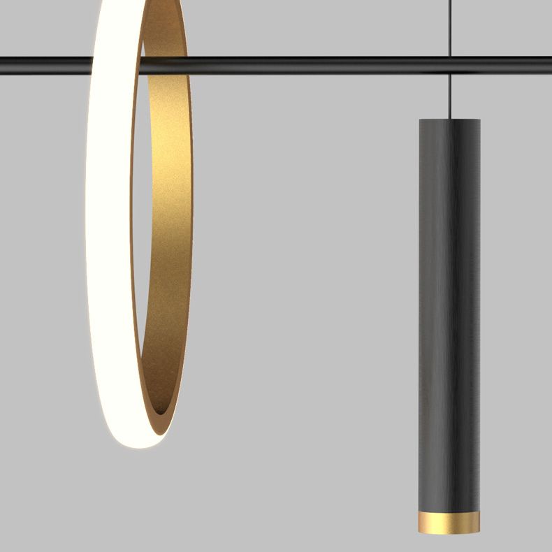 Modernism 5-Light Black Ceiling Light Metal Kitchen Island Lighting