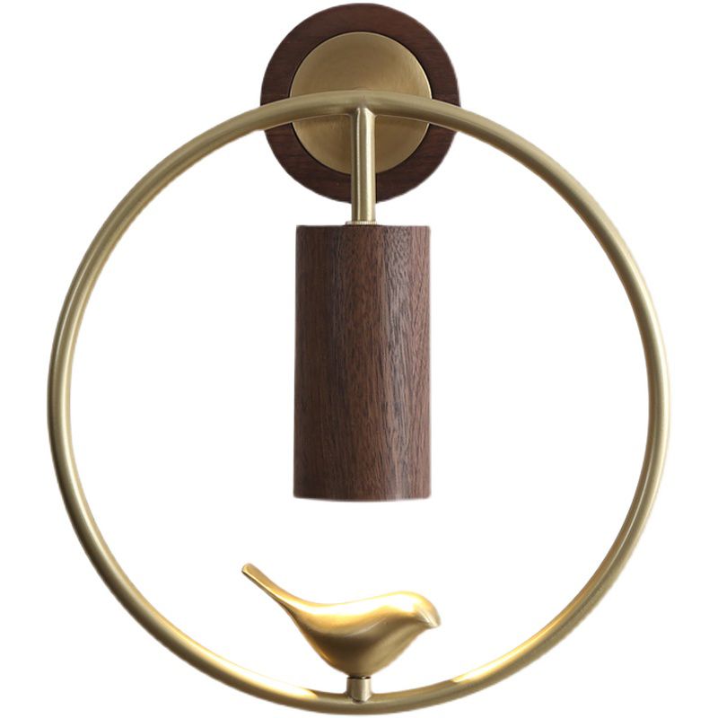 Luce di applique a muro Contemporaneo moderno luce interna in legno e ottone