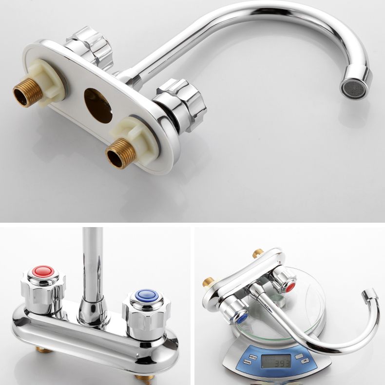 Circular 2-handle Bathroom Faucet Contemporary Brass Vessel Faucet