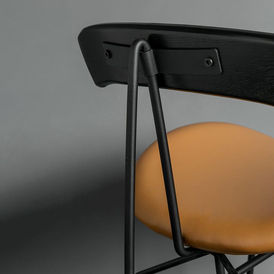 Ensembles de chaises latérales à dossier ouvert de chaise de salles à manger de cuisine en métal contemporain