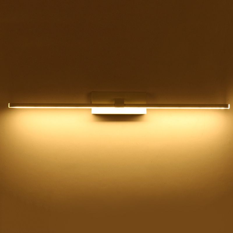 Luci da parete dello specchio da sfumatura lineare in metallo moderno 1 Fun a supporto per la parete della testa in bianco