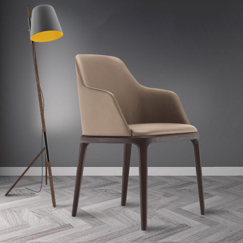 Faux Leather Upholstered Dining Chairs Industrial Solid Back Chair