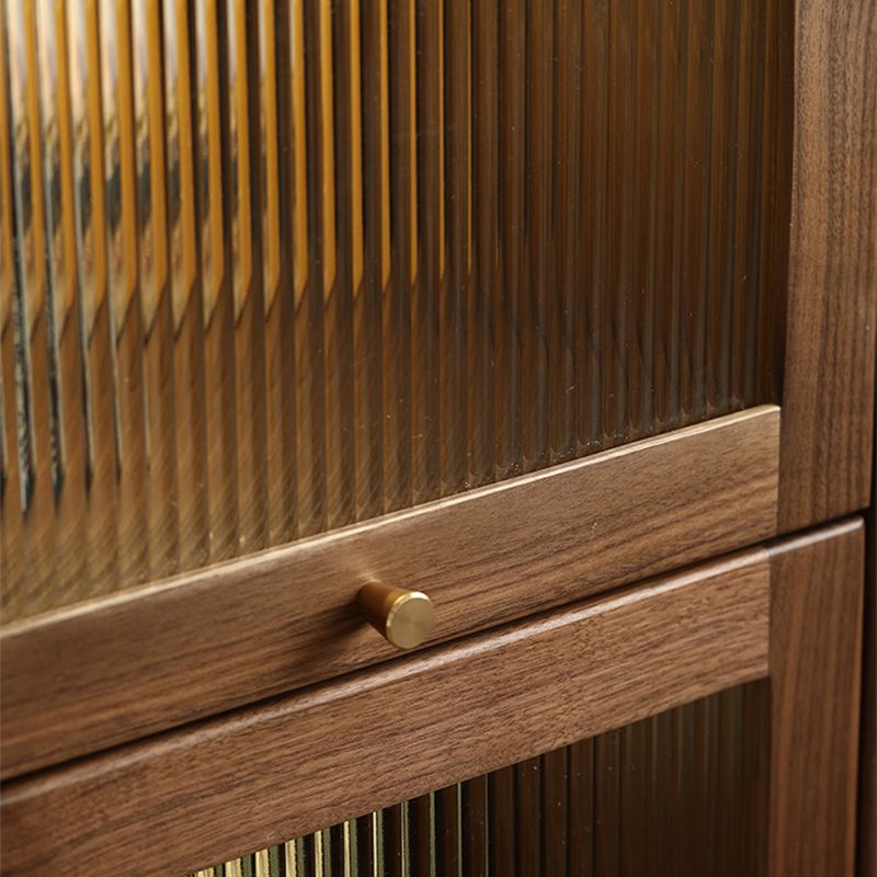Mid-Century Modern Walnut Storage Cabinet Solid Wood Brown Storage Cabinet
