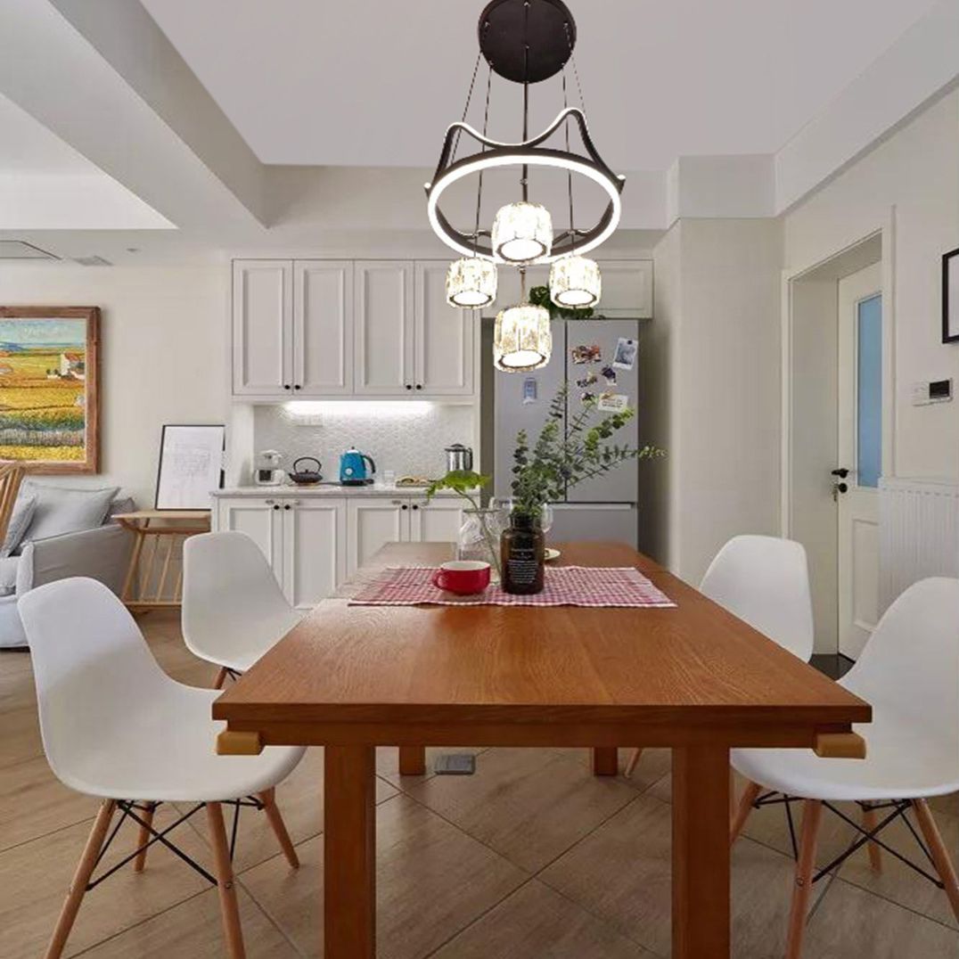 Ultra-moderner Einfachheit Ring Hanging Deckenleuchte Kristall Suspension Anhänger Licht für das Restaurant