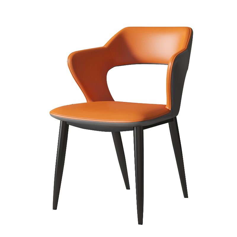 Chaises de salle à manger en métal de style moderne, chaise latérale à bras arrière ouvert pour la cuisine
