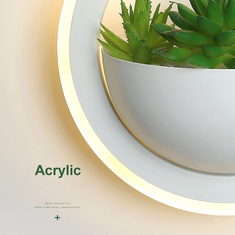 Nordic LED Wall Mounted Light Creative Green Plant Wall Lamp for Corridor