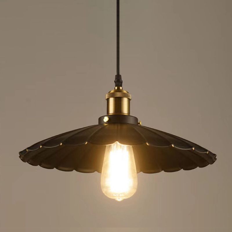 Classico industriale Classico a pendente singolo Light Ferro Smaloped Lampada sospesa in nero