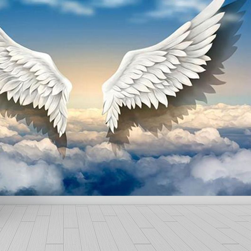 Modern Changeable Sky Mural Decal Soft Color Ornamental Wall Art for Girls Bedroom