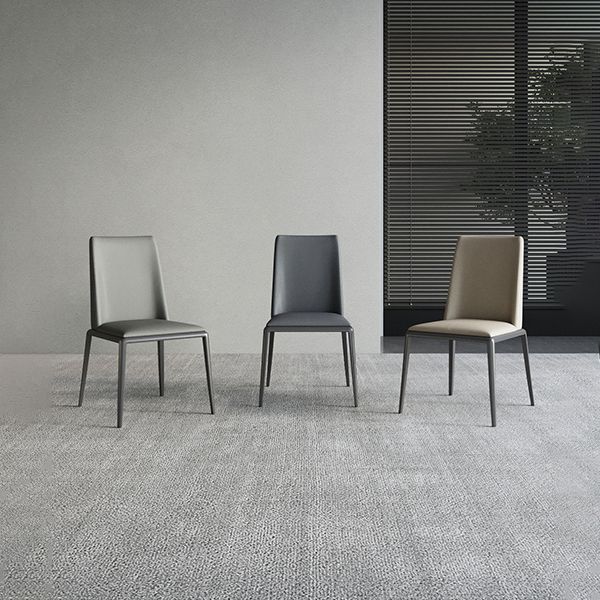 Silver Leg Contemporary Faux Leather Dining Room Chair for Home