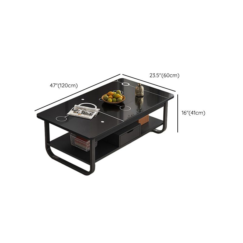 Contemporary Sled Cocktail Table Rectangle Single Coffee Table