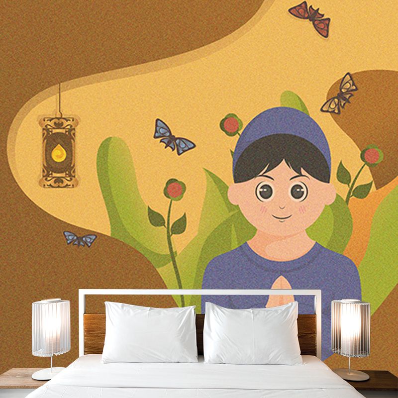 Horizontal Illustration Cartoon Mural Wallpaper Eco-friendly for Children's Bedroom