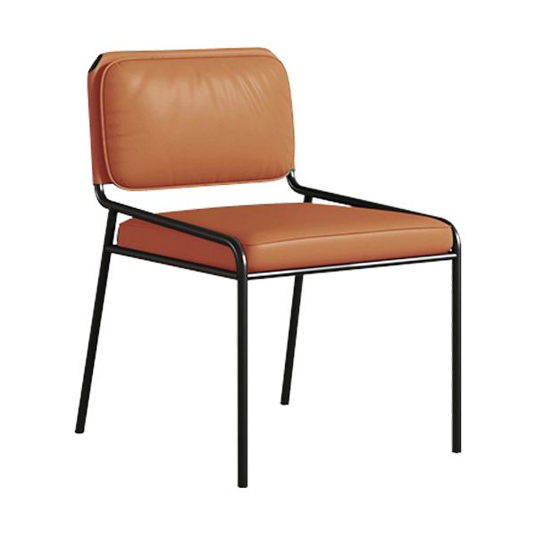 Modern Style Leather Open Back Upholstered Home Dining Side Chair