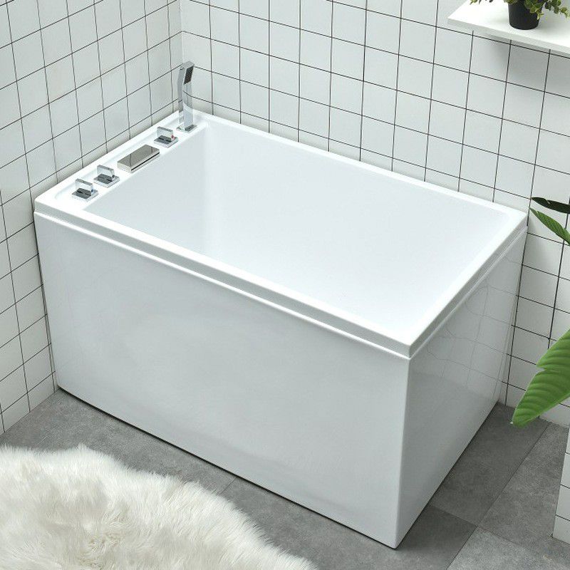 Modern Acrylic-Fiberglass Rectangular Bathtub Freestanding Soaking Bathtub