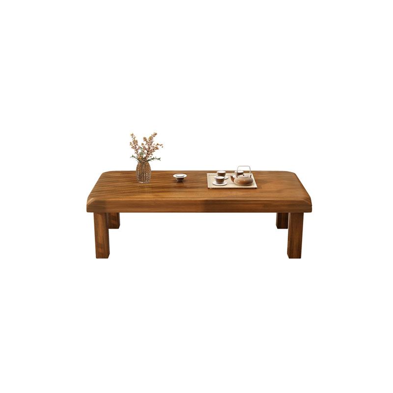4 Legs Rectangular Wood Coffee Table in Brown of 17.7 Inches High