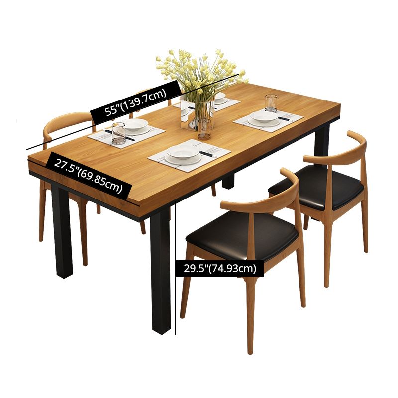 Rectangle Industrial Style Solid Wood Dining Room Set with 4 Legs Table Dining Room Furniture