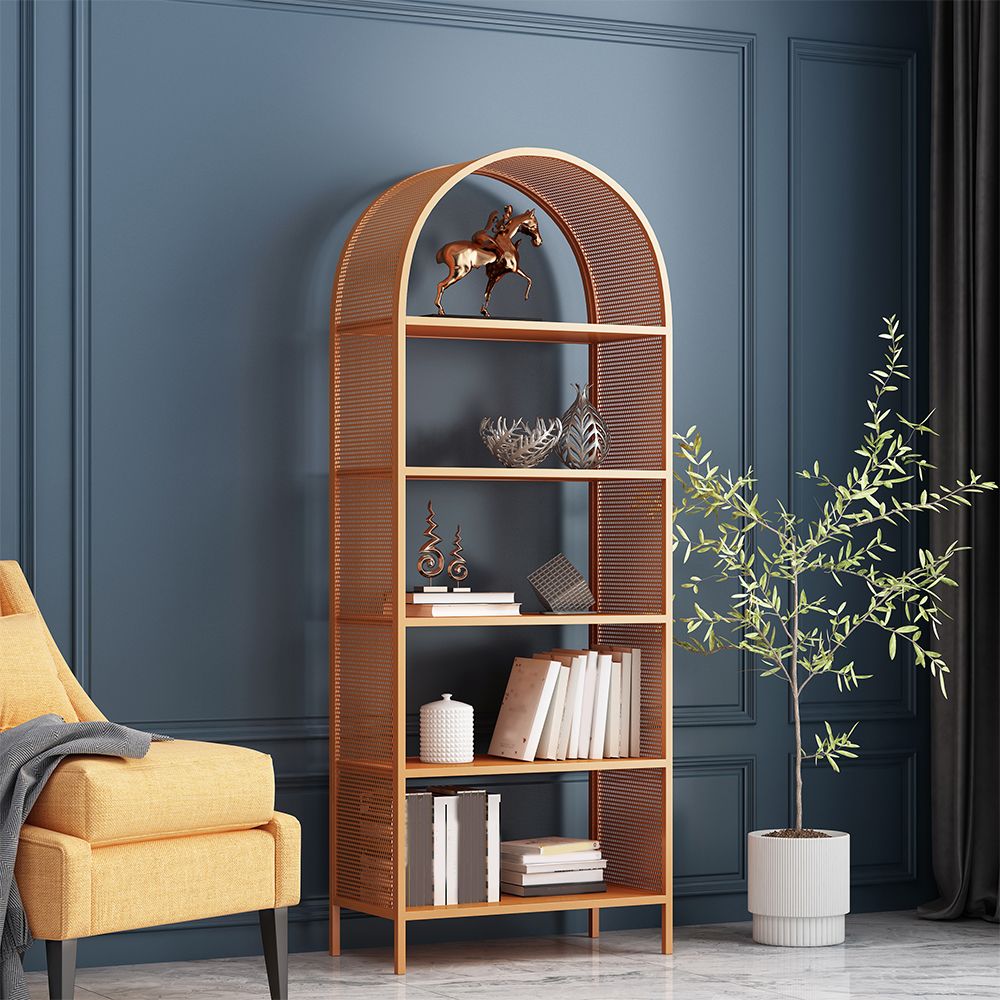 Shelves Included Glam Bookcase Standard Metal Open Back Bookshelf