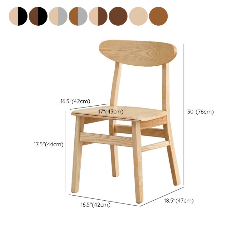Open Back Dining Side Chair Contemporary Solid Wood Dining Chair