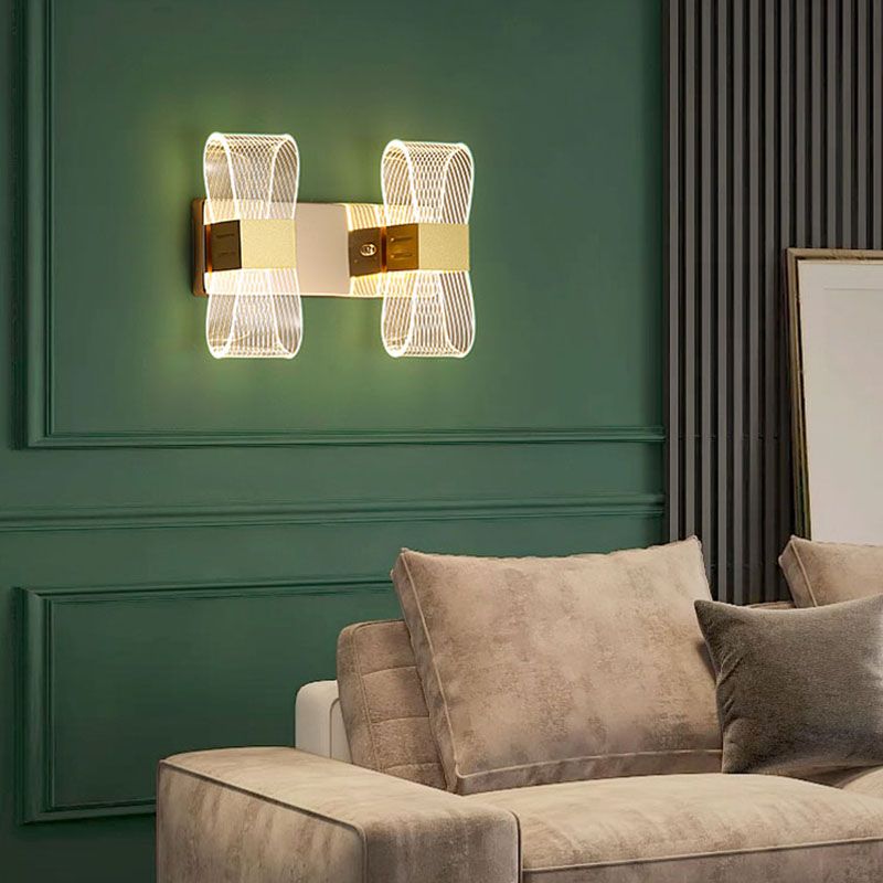 Zeitgenössische LED -Wandleuchter ovales Aluminiumwandmontage Licht für Schlafzimmer