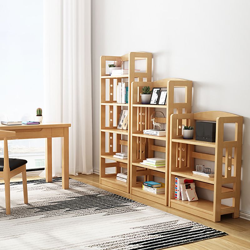 Contemporary Open Back Standard Bookshelf Wooden Bookcase with Shelves