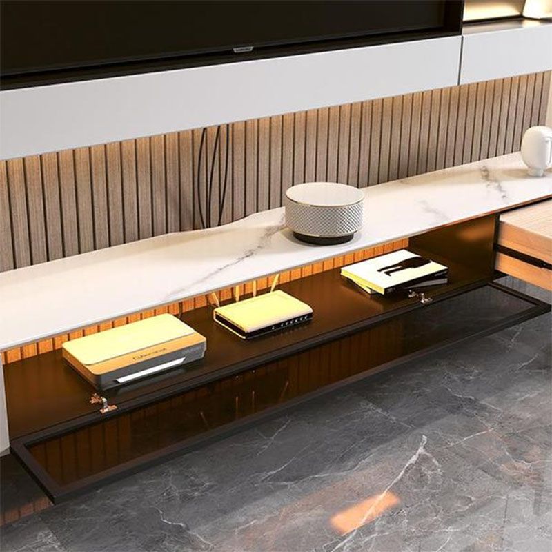 Contemporary TV Console Stone TV Media Console for Living Room