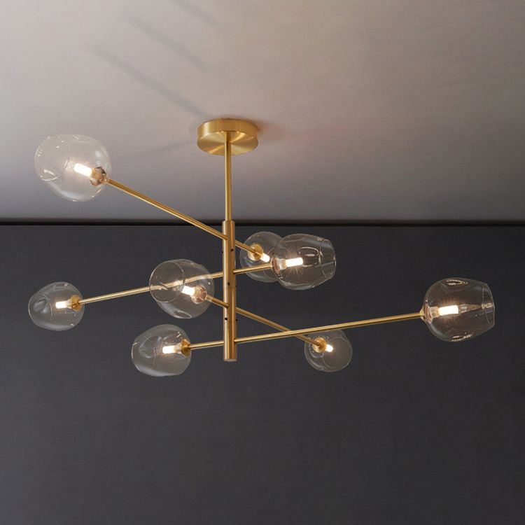 Designer Style Chandelier Light Fixtures Multi-Head Suspension Pendant Lamps with Glass Shade