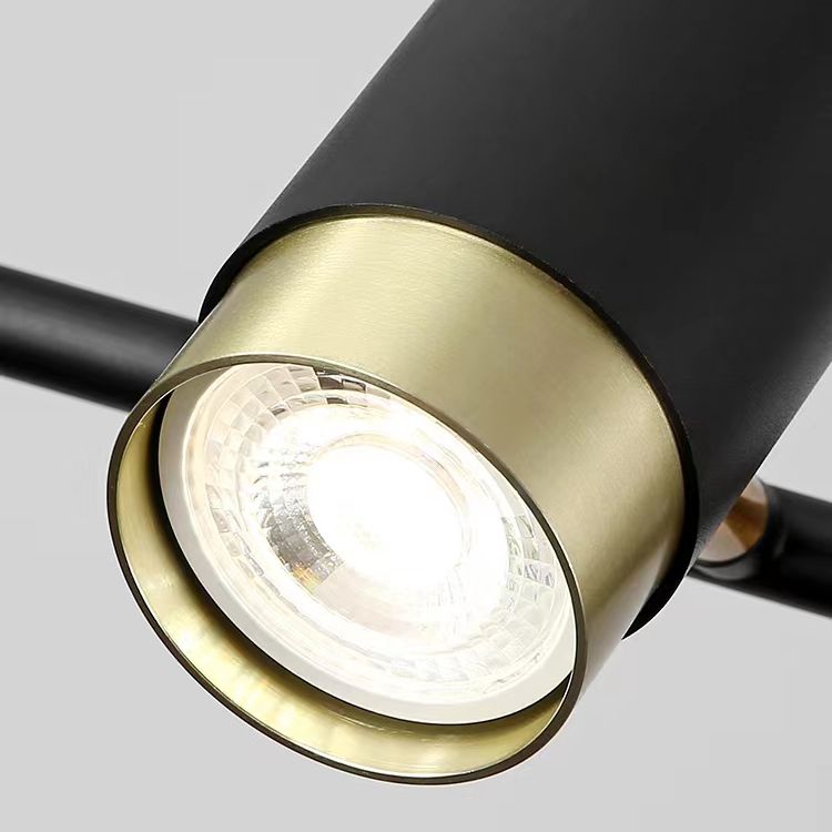 Contemporary Style Cylinder Island Lighting Ideas Metal Island Light Fixtures in Black