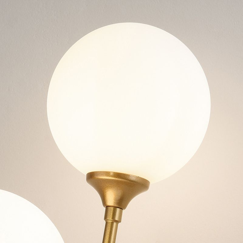 Modern Style Globe Shade Wall Light Glass 2 Lights Sconces for Bedroom