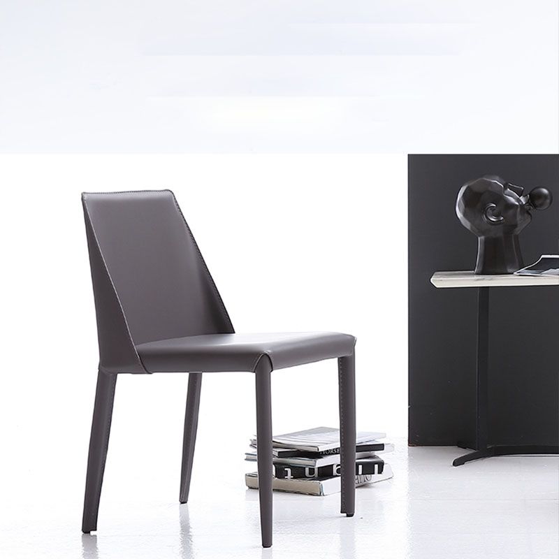 Silla auxiliar de cuero estilo diseñador para el hogar Parsons Silla de comedor con acabado mate (juego de 2)
