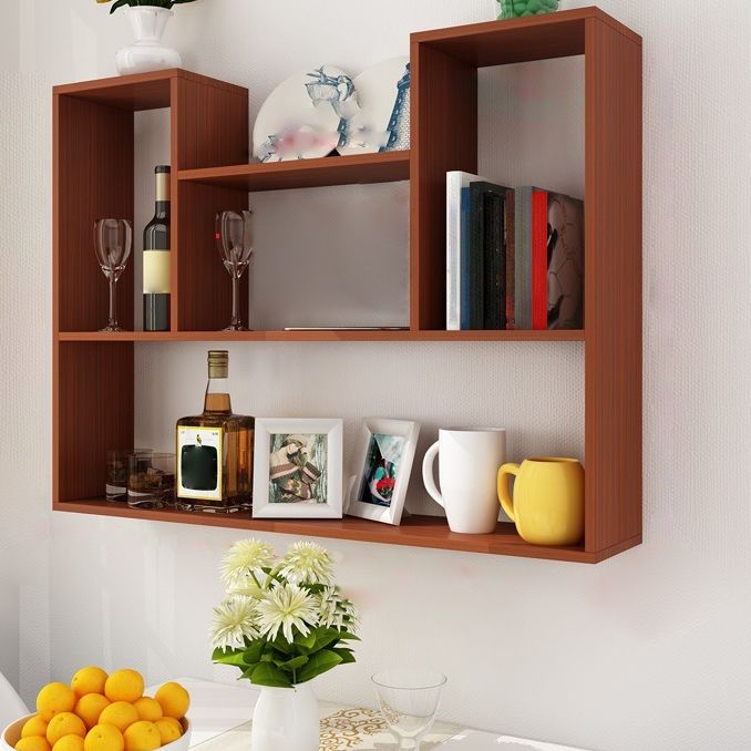 Scandinavian Manufactured Wood Floating Bookcase 23.6"H Bookcase