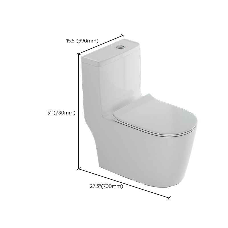 Traditional One Piece Toilet Floor Mounted White Toilet Bowl for Washroom