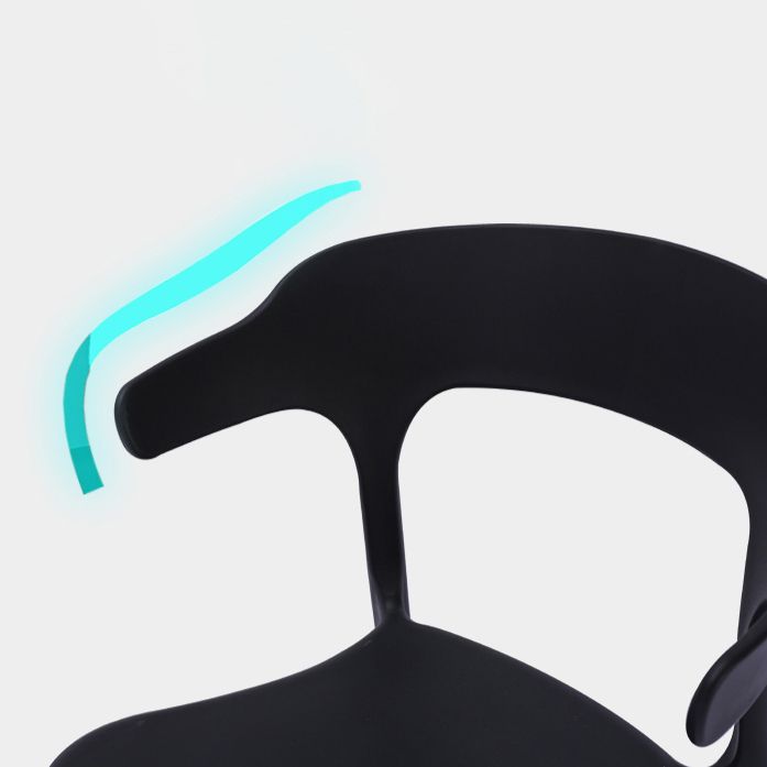 Fauteuils de salle à manger en plastique, fauteuils empilables à dos ouvert de cuisine d'intérieur
