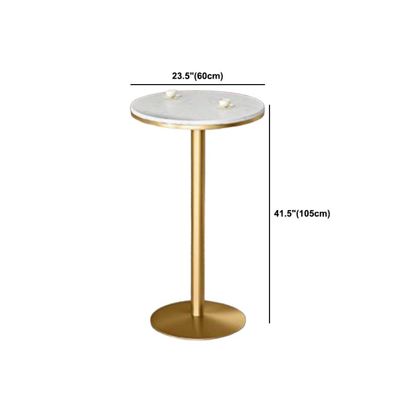 Round Stone Bistro Set 1/2/3/5 Pieces Glam Gold Base Table and Stools