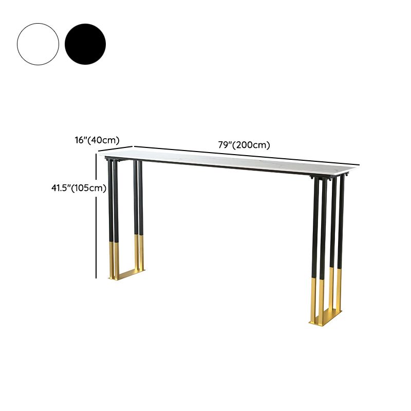 Glam Rectangle Bar Table Set 1/2/3/4 Pieces Faux Marble Pub Set for Dining Room