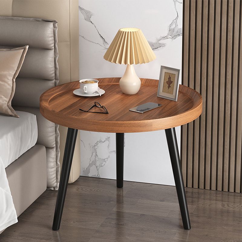 3 Legs Cocktail Table Artificial Wood Walnut/black/white Round Coffee Table