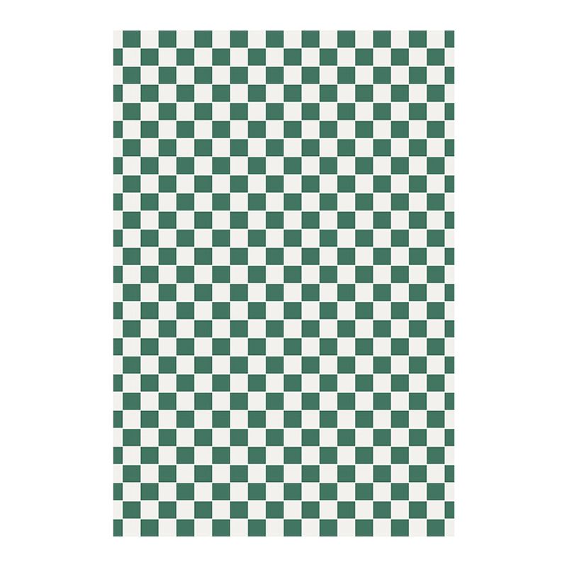 Fancy Plaid Print Area Rug Modern Polyester Area Carpet Non-Slip Backing Rug for Drawing Room