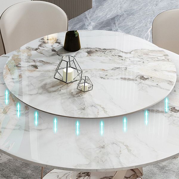 Moderne ronde eettafel gesinterde stenen eettafel met voetstuktafel