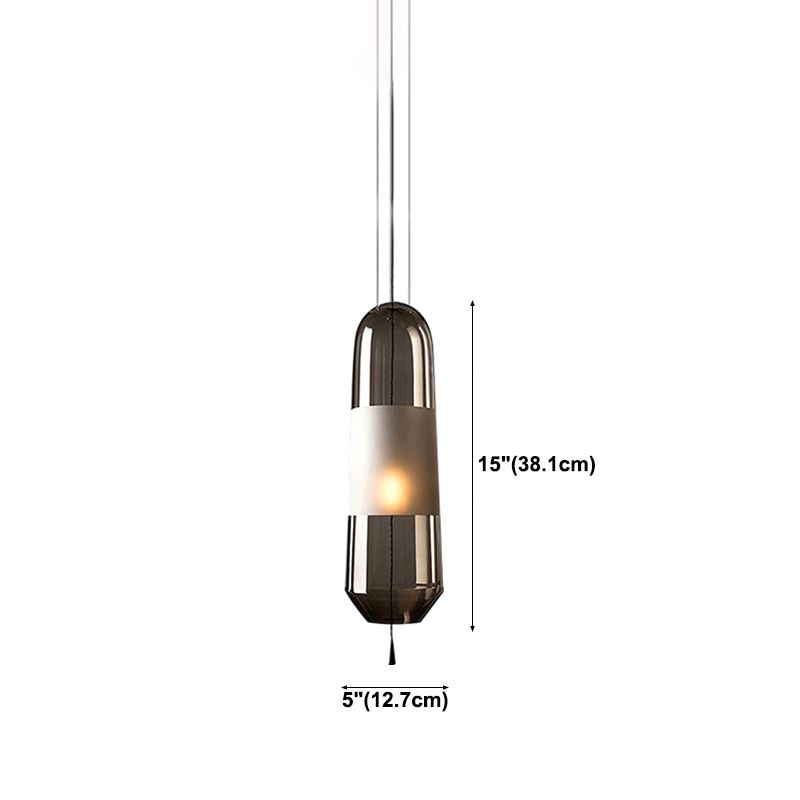 1 Light Unique Hanging Pendant Modern Style Glass Hanging Lighting for Restaurant