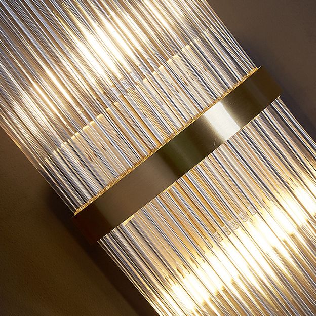 Geometrischer Schatten 2-Lights Wandleuchten Moderner Kristallwandmontageleuchte in Messing