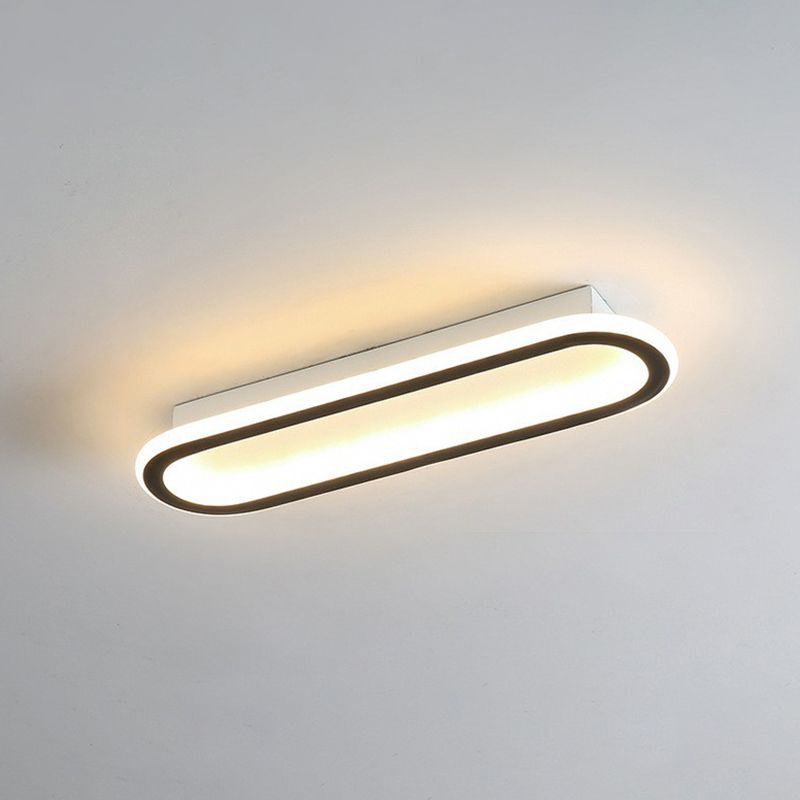 Plafonnier linéaire à LED de style moderne en acrylique pour couloir, luminaire de plafond en noir