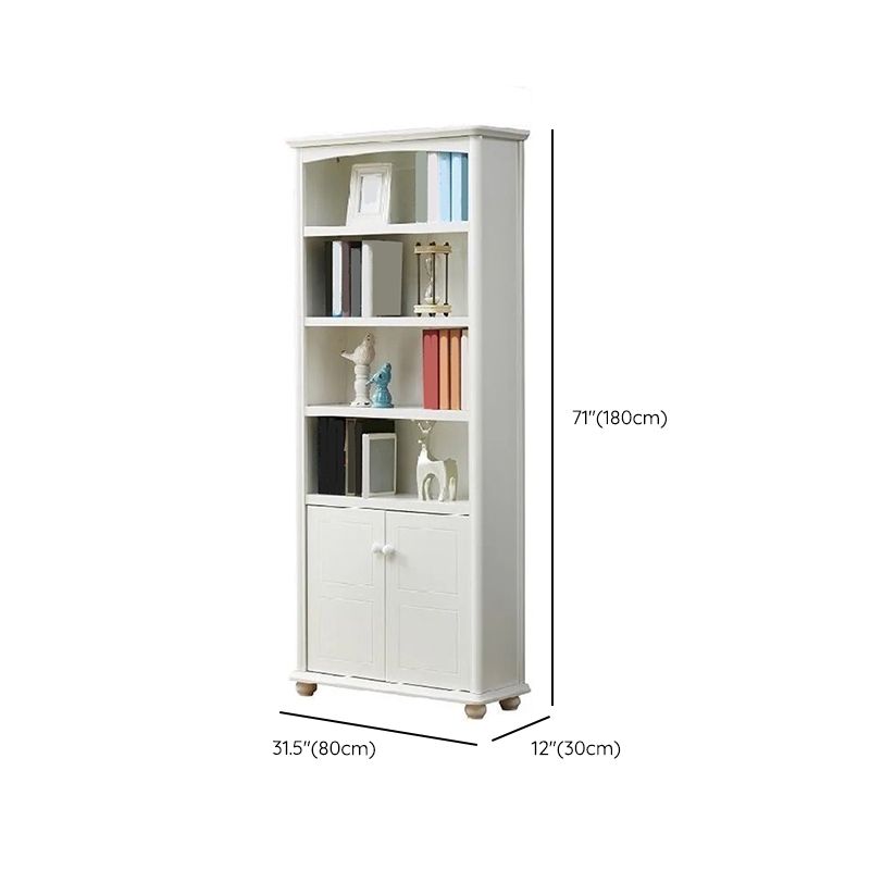 Wooden Closed Back Bookcase Standard Contemporary Bookshelf with Shelves