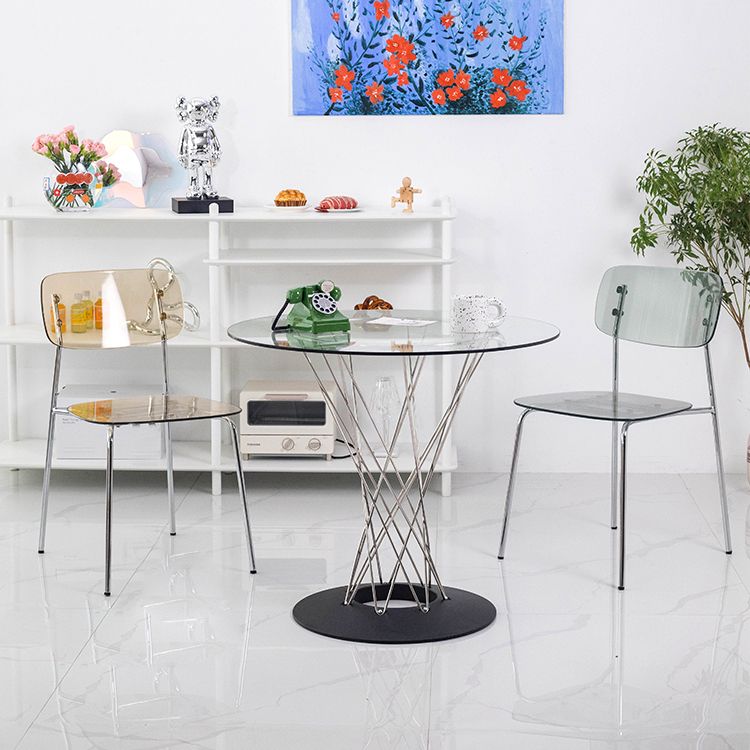 Chaises de salle à manger en métal de style nordique chaise sans bras en plastique pour restaurant